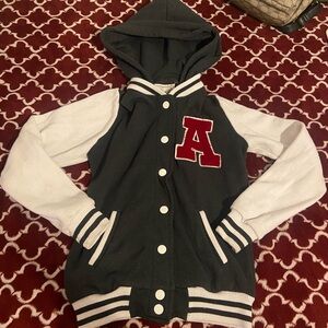 Kids Varsity Jacket with Red Letter Patch